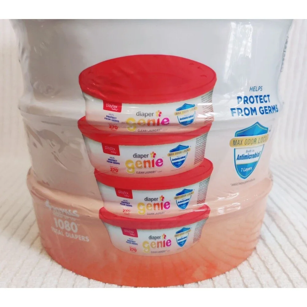 Playtex Baby Diaper Genie Clean Odor Lock Laundry Scent Refills 1080ct - 4 pack